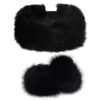 SHEIN Fluffy Beret Hat Warm And Versatile Fluffy Cap