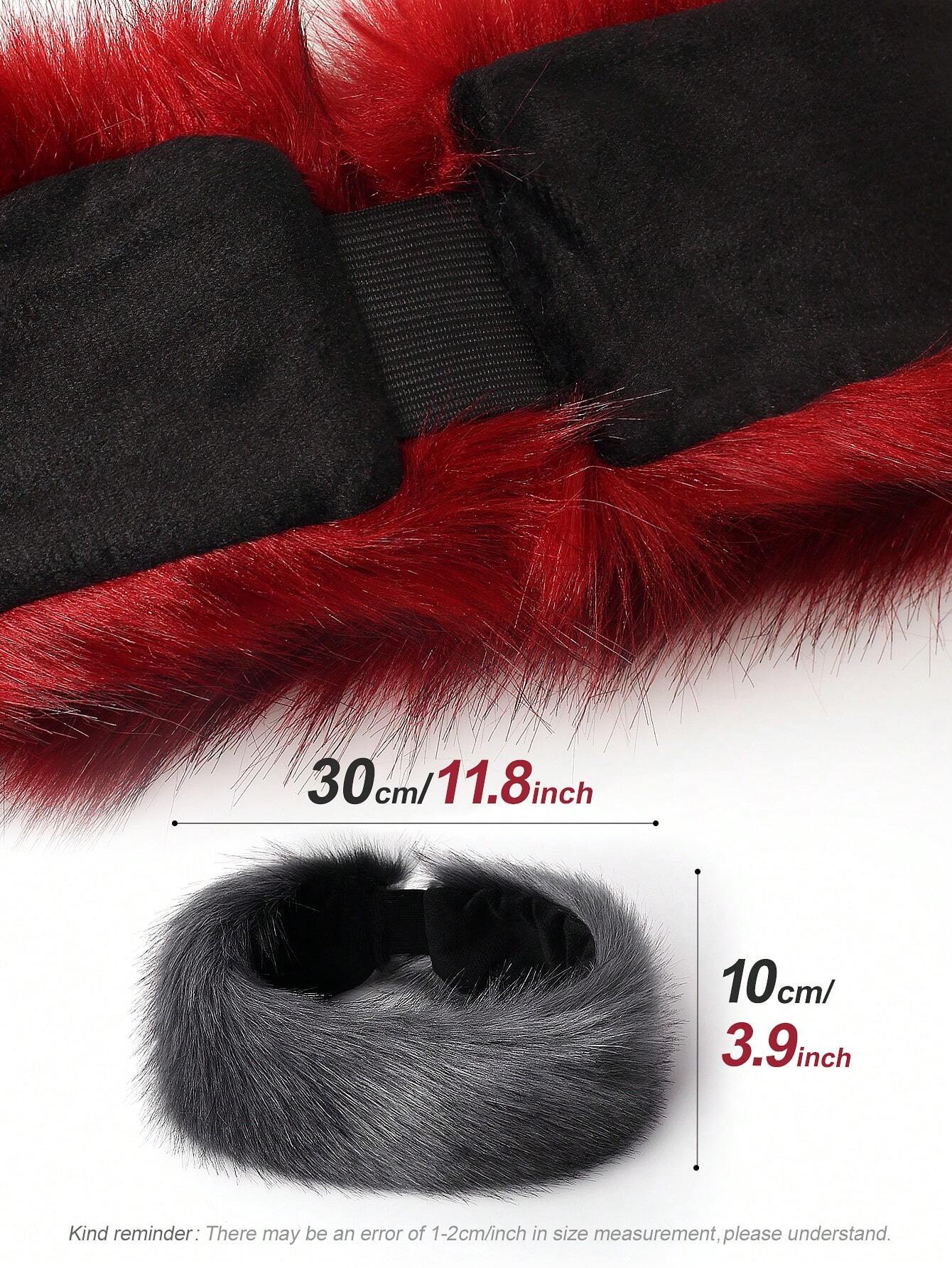 SHEIN Fluffy Beret Hat Warm And Versatile Fluffy Cap Wine Red