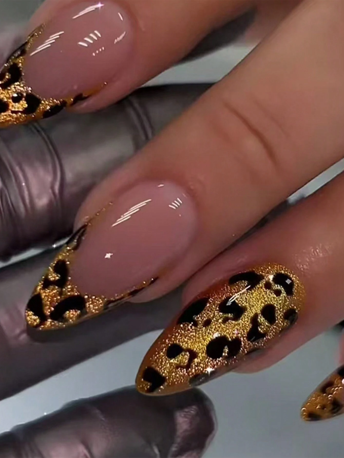 SHEIN 24 Long Almond Shaped Press On Nails