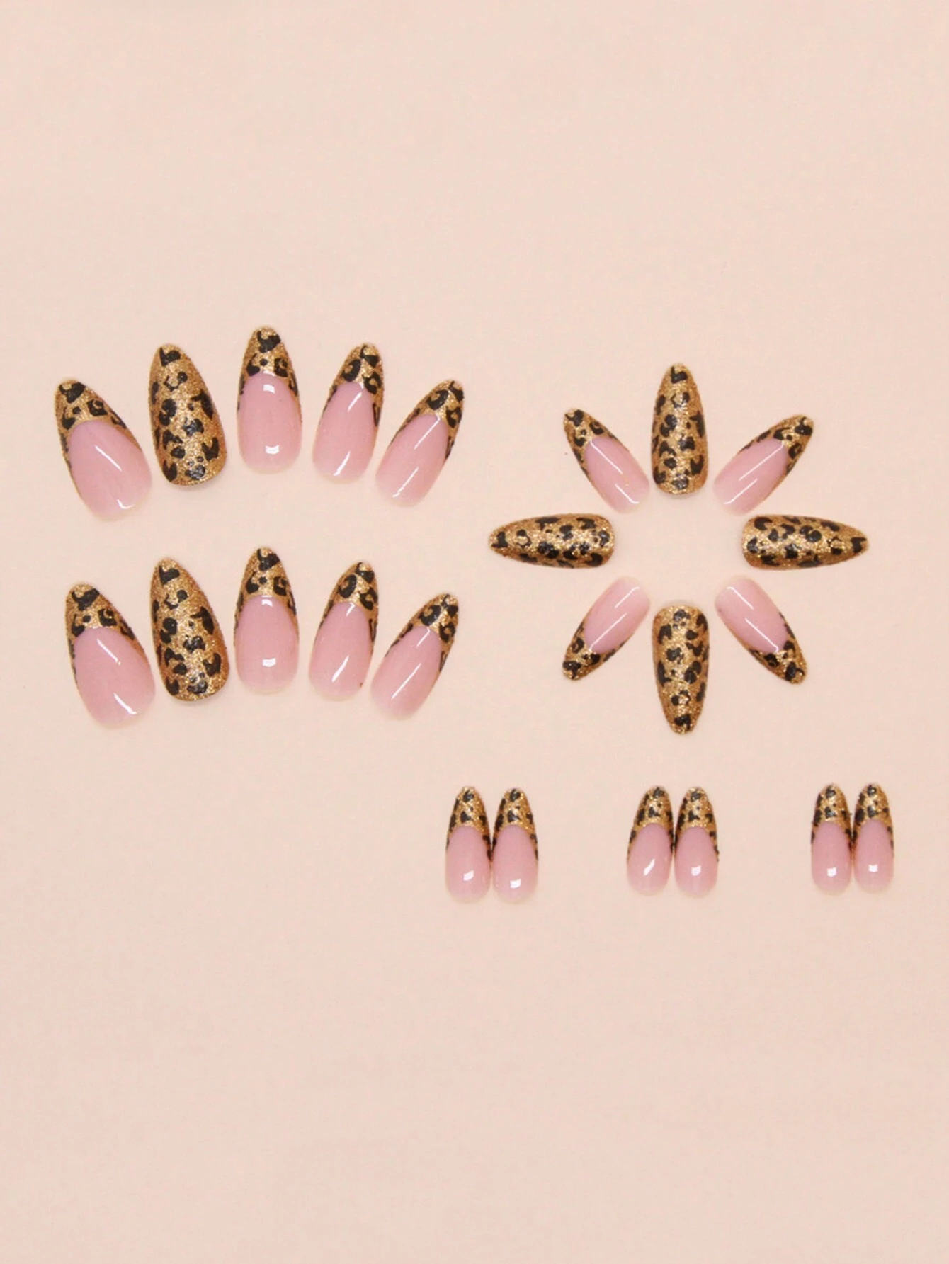 SHEIN 24 Long Almond Shaped Press On Nails