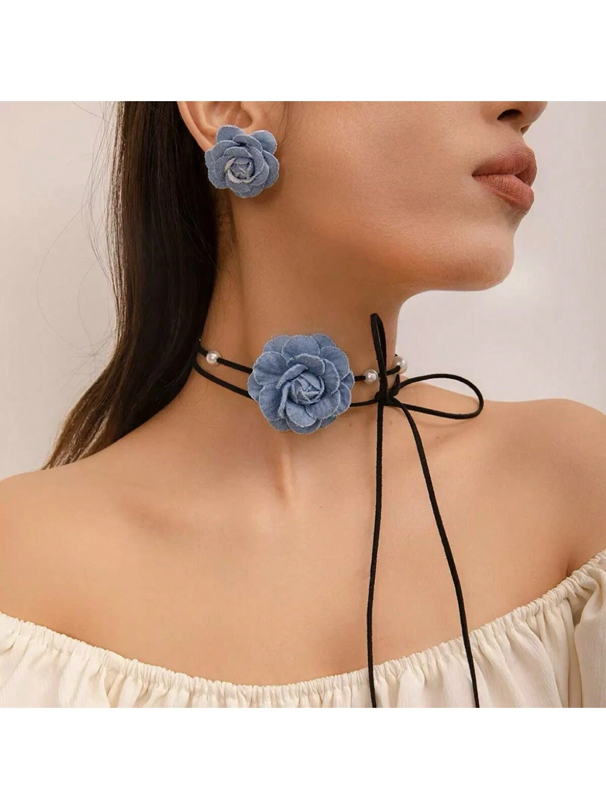 SHEIN 3pcs Set Necklace Earrings Jewelry Set