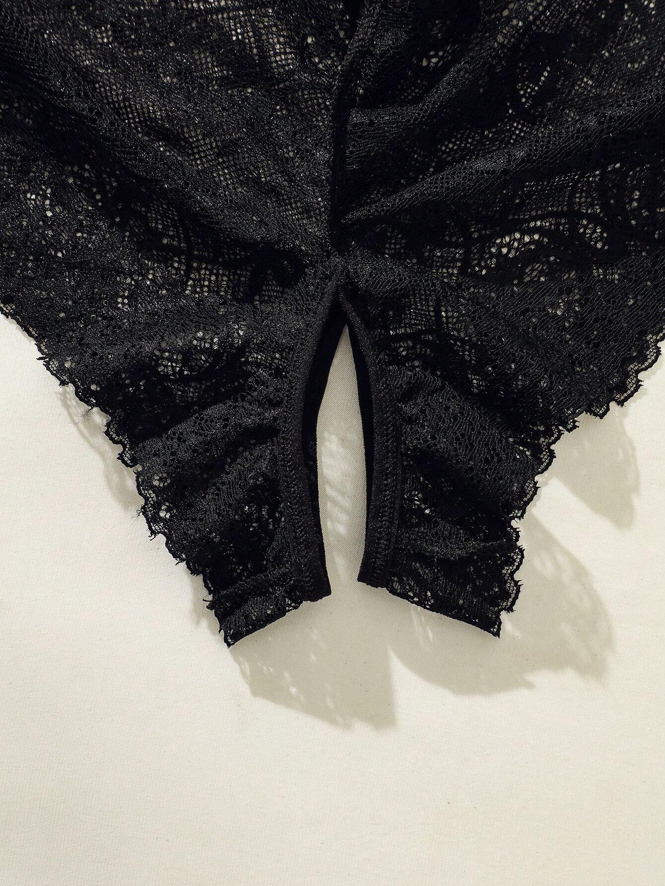 SHEIN Classic Sexy Floral Lace Bow Decor Panty Lingerie - Image 4