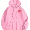 SHEIN INAWLY Women's Casual Holiday Tropical Print Fleece Hoodie