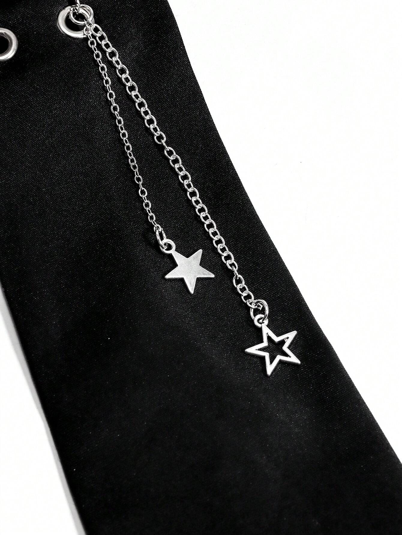 ROMWE Grunge Punk 1pc Punk Style Butterfly & Star Ladies Shirt Accessory No Tie Necktie