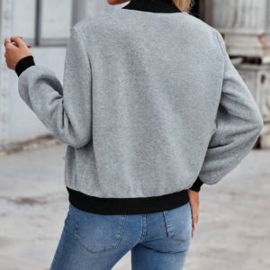 SHEIN Relaxiva Flap Detail Contrast Trim Bomber Jacket