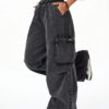 SHEIN Coolane Fashionable Casual Black Baggy Cargo Pants