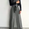 SHEIN Fashion Design Wide Leg Pants Solid Color Commute Slimming Long Trousers