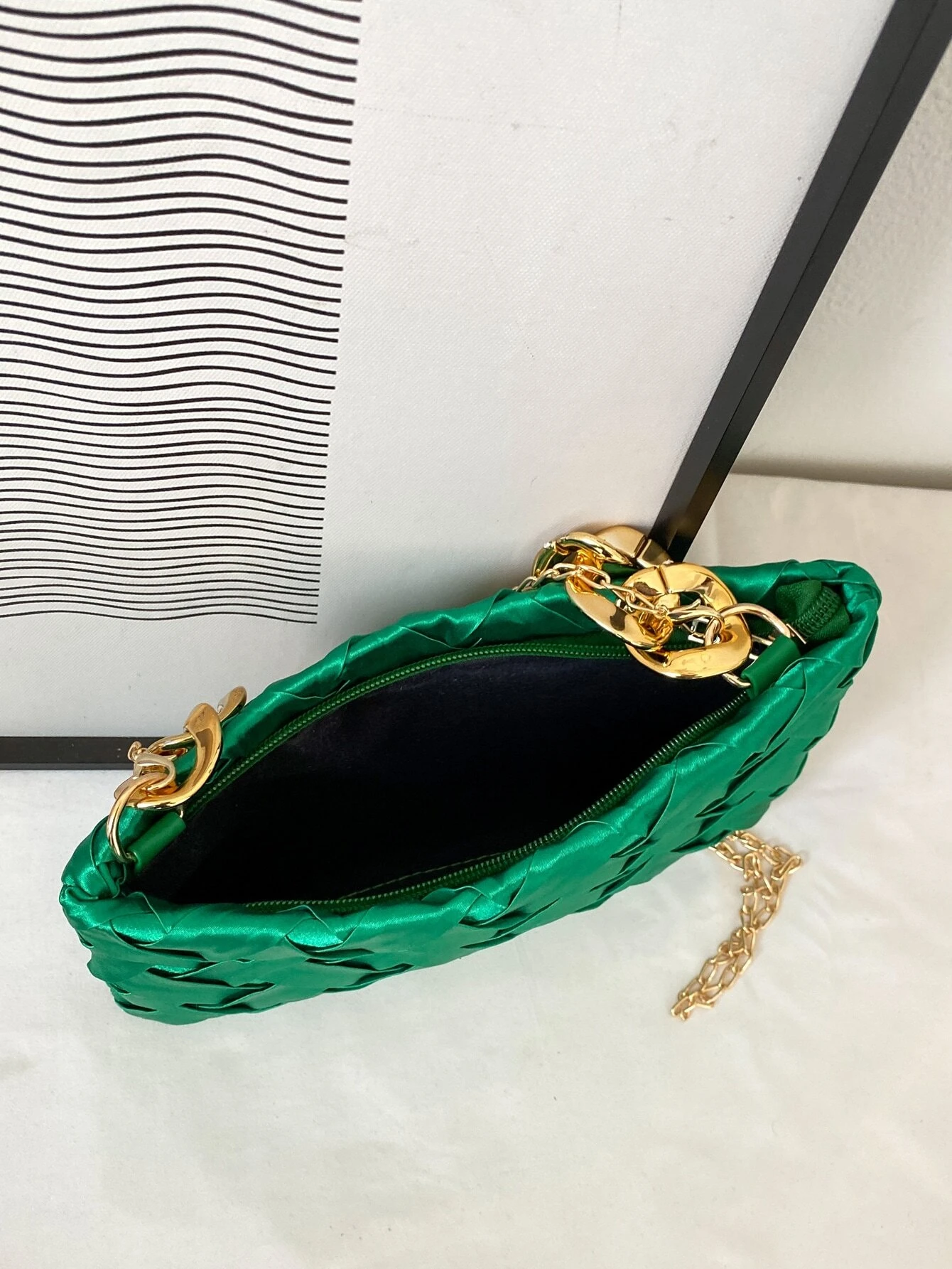 SHEIN Minimalist Braided Design Square Bag