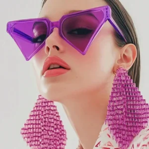 SHEIN 1pc Oversized Triangular Cat Eye Fashion Glasses