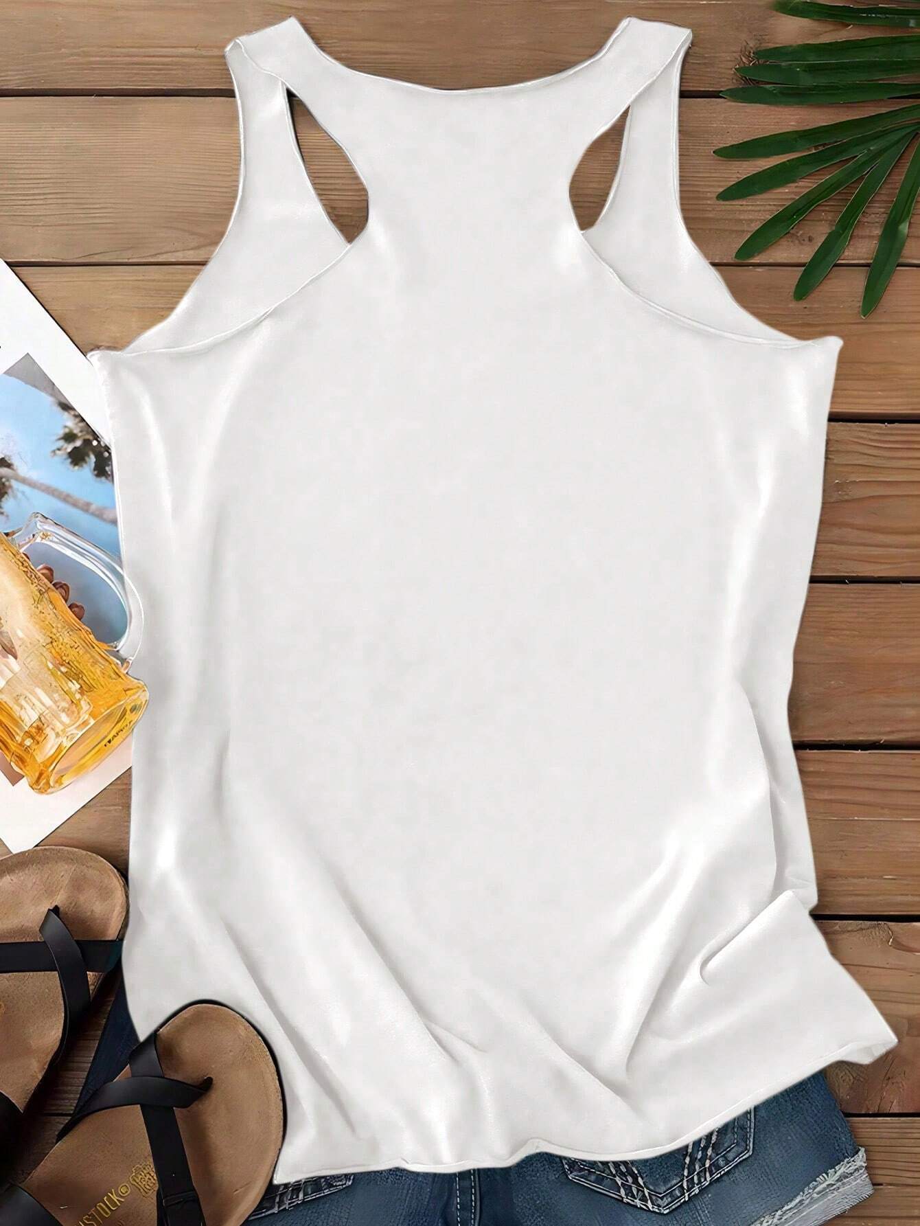 SHEIN LUNE MILANO Letter Graphic Sleeveless Tank Top