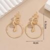 SHEIN Vintage Exaggerated Geometric Hoop Snake Pendant Earrings