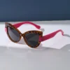 SHEIN Polarized Sunglasses For Men & Women, Retro Leopard Print Cat Eye