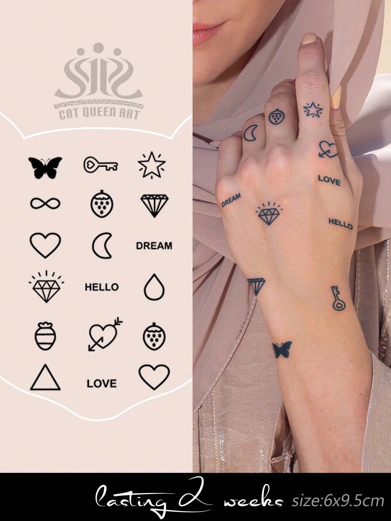 SHEIN 18pcs Herbal Juice Mini Temporary Tattoos