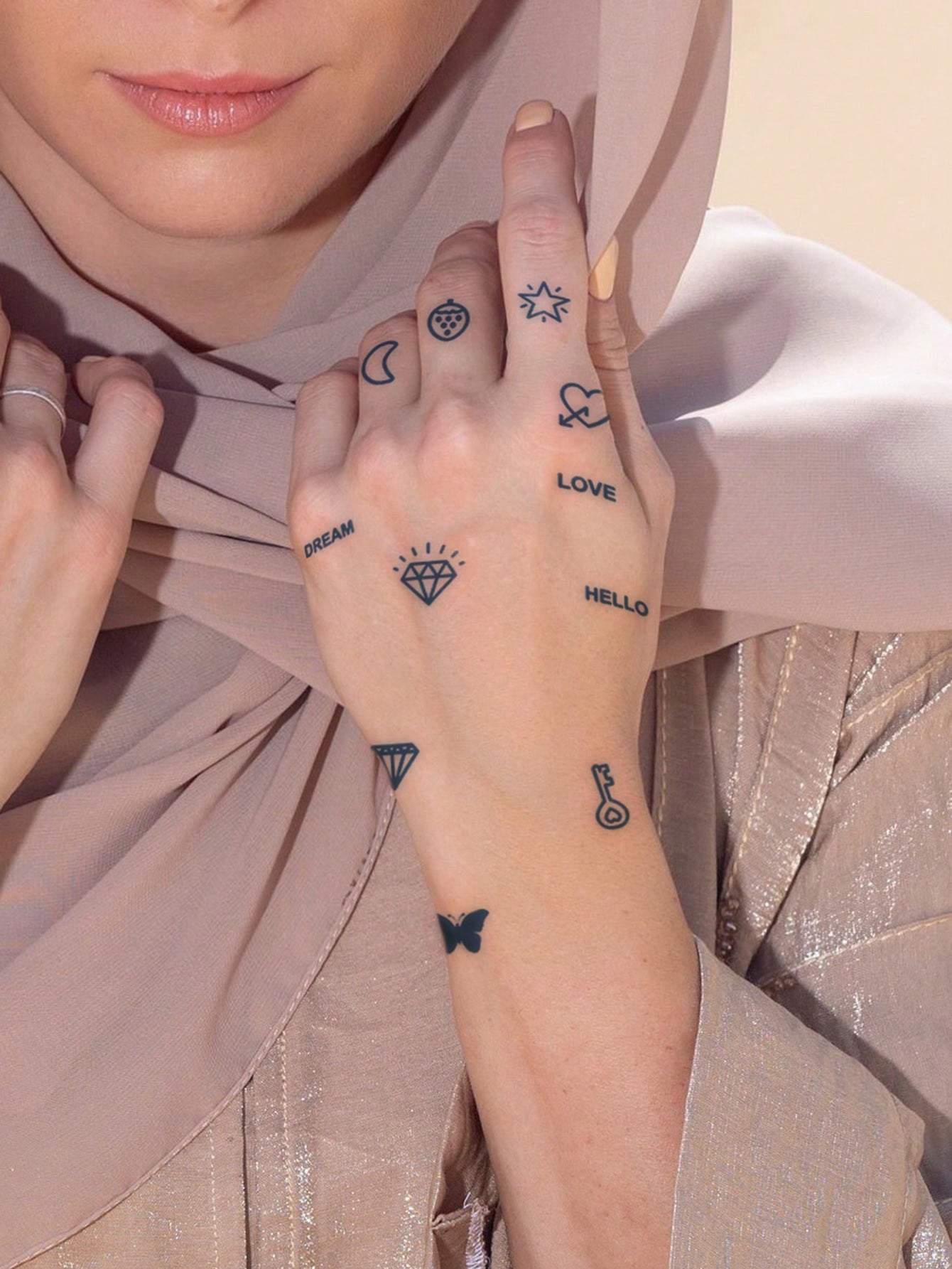 SHEIN 18pcs Herbal Juice Mini Temporary Tattoos