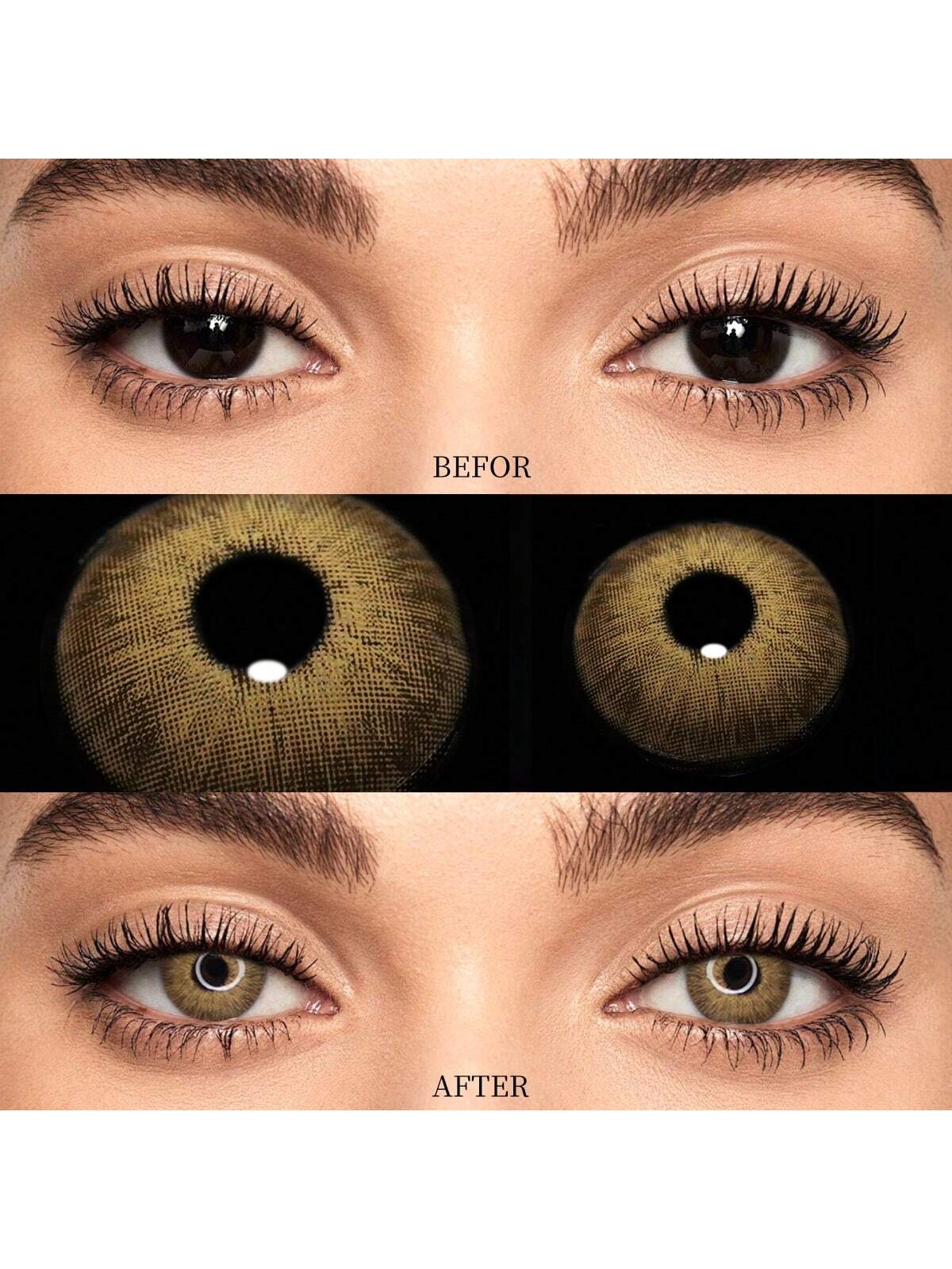 SHEIN 1 Pair Colored Contact Lenses, Including Brown, Gray