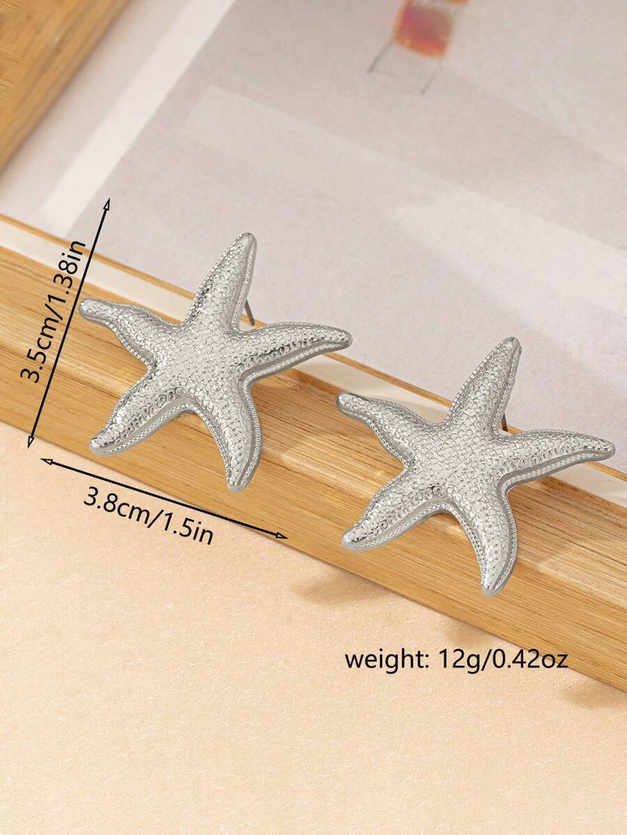 SHEIN 1 Pair Simple Starfish Design Stud Earrings