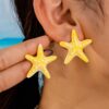 SHEIN 1 Pair Simple Yellow Starfish Design Earrings
