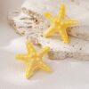 SHEIN 1 Pair Simple Yellow Starfish Design Earrings