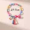 SHEIN 1pc Colorful Tassel & Flower Design Chain Anklet