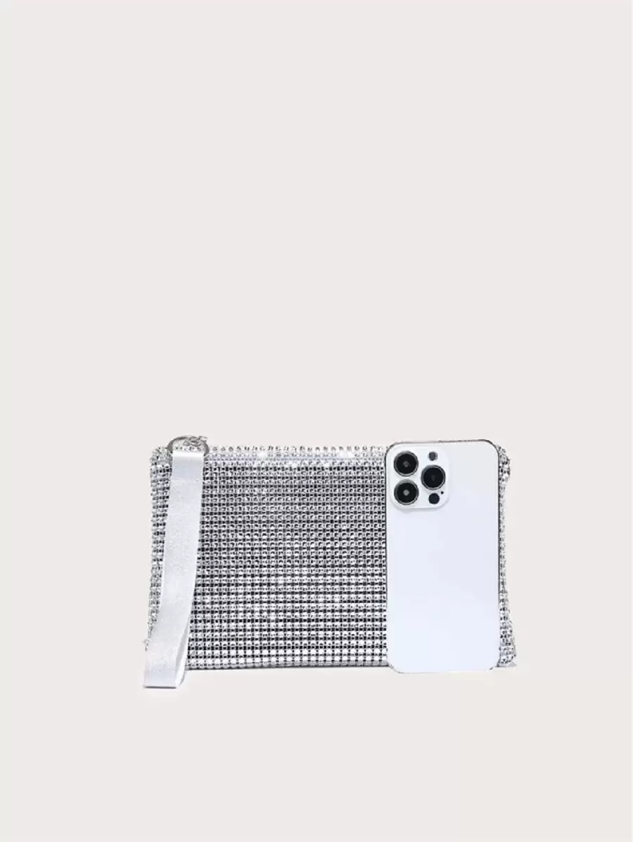 SHEIN 1pc Shiny Hollow Envelope Clutch Bag