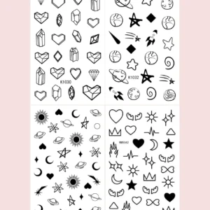 SHEIN 4pcs/set Fashionable Small Design Temporary Tattoo Sticker