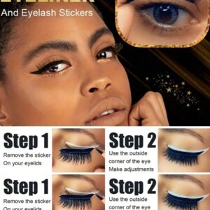 SHEIN Glitter Self-Adhesive Eyeliner And False Eyelashes Set - Waterproof