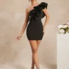 SHEIN L'Amorae Women Elegant One Shoulder Exaggerated Ruffle Hem Bodycon Dress