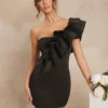 SHEIN L'Amorae Women Elegant One Shoulder Exaggerated Ruffle Hem Bodycon Dress