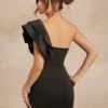 SHEIN L'Amorae Women Elegant One Shoulder Exaggerated Ruffle Hem Bodycon Dress