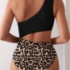 SHEIN Swim 1pc Women Sleeveless Leopard Print