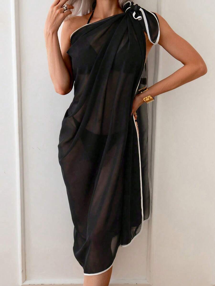 SHEIN Swim Mulvari Women Spring Cover-Up