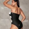 SHEIN Shapewave Women's One-Piece Black And White Contrast Swimsuit