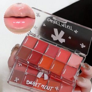 SHEIN Sweet mint 1 Set Of 10 Moisturizing & Nourishing Lip Plumper Palette