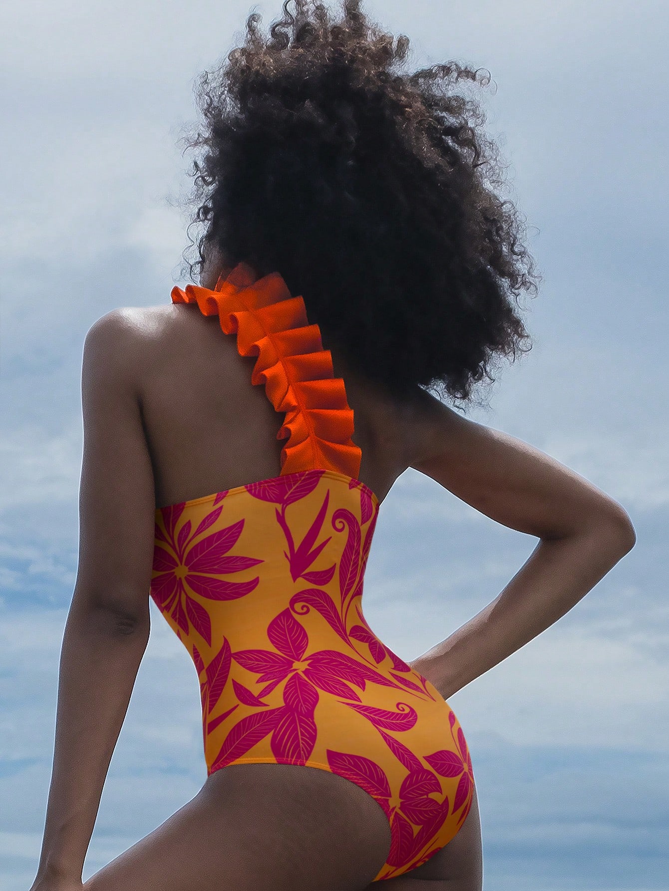 SHEIN Swim Vcay Women's Sexy Black One-Piece Swimsuit