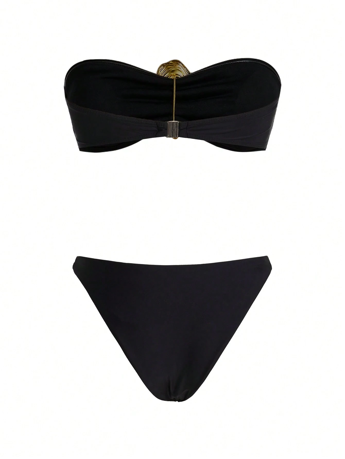 SHEIN Women's Metal Decor Bandeau Sexy Bikini Swimwear Set