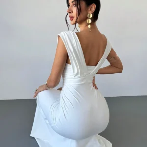 SHEIN Firerie Women's Elegant Minimalist Sophisticated V-Neck Dress