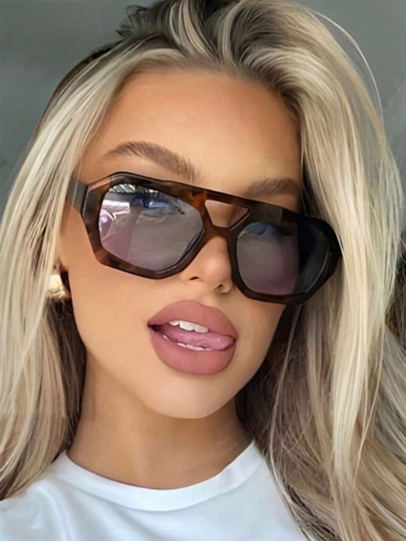 SHEIN New High-End Square Double Fashion Glasses