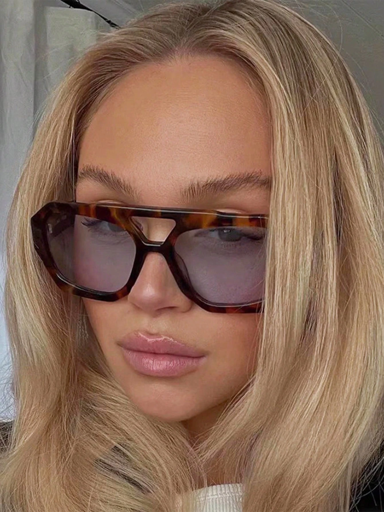 SHEIN New High-End Square Double Fashion Glasses