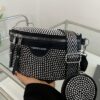 SHEIN 2pcs/Set Bling Rhinestone Fanny Pack & Chest Bag