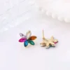 SHEIN Classic Sparkling Alloy Ear Studs With Rhinestone