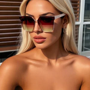 SHEIN Vintage Square Large Frame Plastic Sunglasses