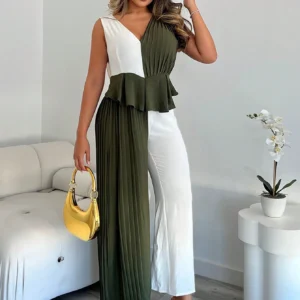 SHEIN Xyvia Summer Outfits Sexy High-End Pleated Women's Jumpsuit