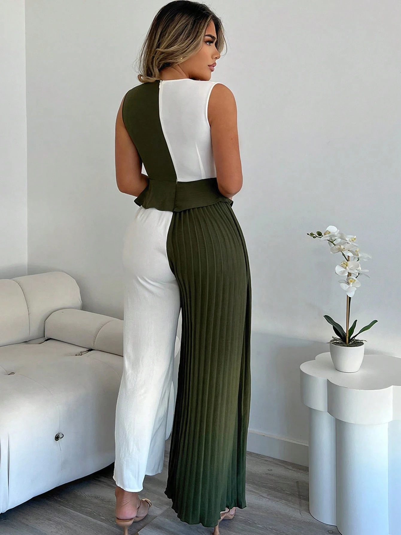 SHEIN Xyvia Summer Outfits Sexy High-End Pleated Women's Jumpsuit