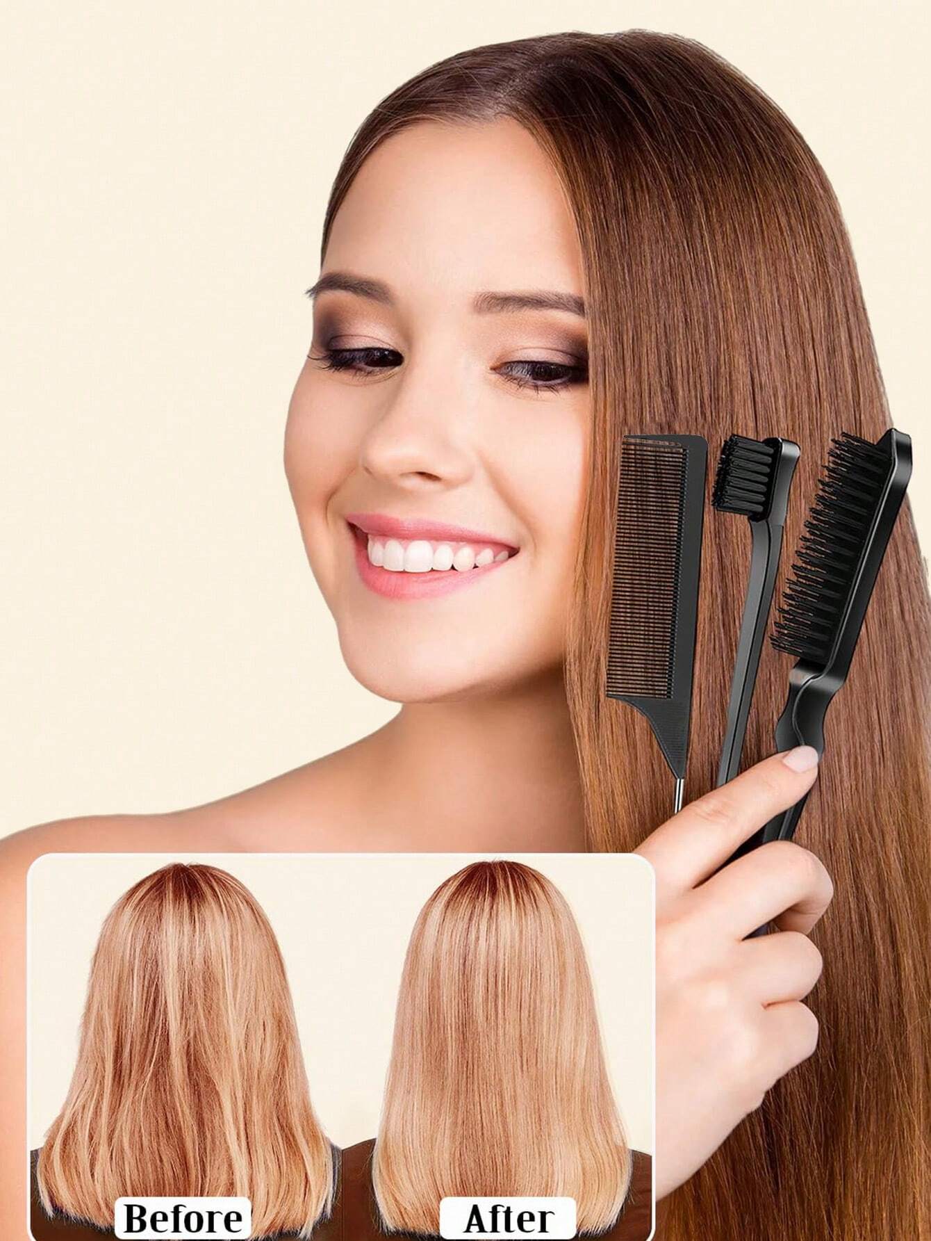 SHEIN ikt Hair Wax Stick Set, 4pcs/Set Detangling Wax Stick