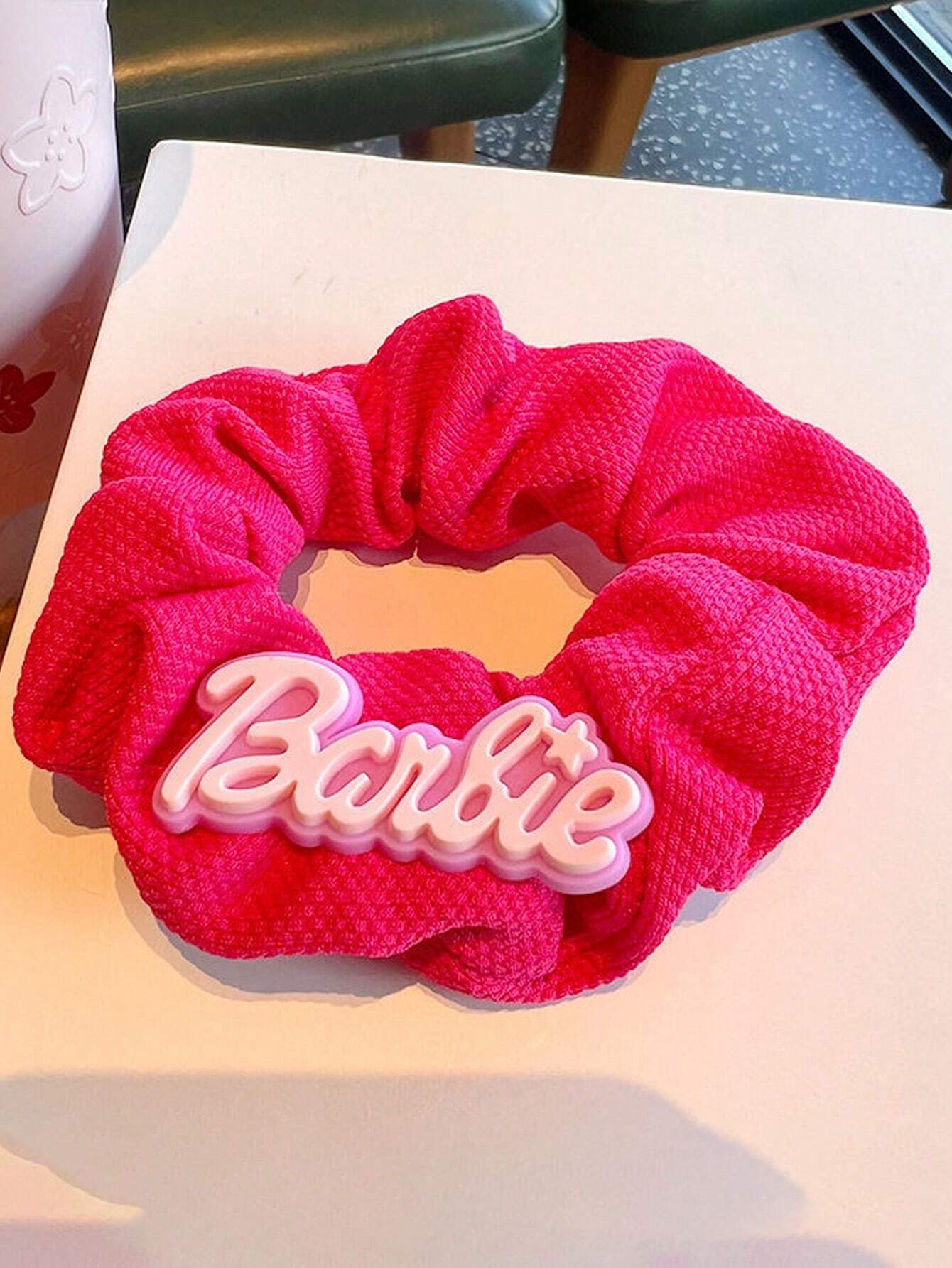 SHEIN 4pcs Fluffy Bowknot Alphabet Princess Scrunchie Hair