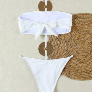 SHEIN Sexy Solid Color Hollow Out Metal Plate One-Piece Swimsuit