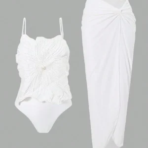 shein Swim Oasis Summer 2pcs Women Elegant White