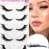 SHEIN 5 Pairs Full False Lashes 15mm Fox Eye Faux Mink Cat Eye