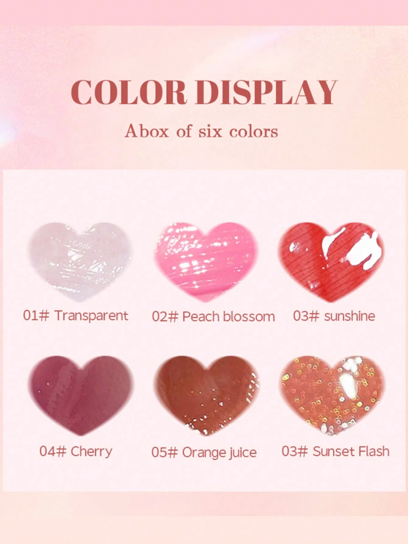 SHEIN 6 Colors Lip Oil Lip Stain, Watery Lip Oil Lip Tint Stain Set