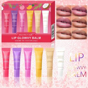 SHEIN 6pcs/Set Lip Gloss Set Including Colored Lip Stick, Lip Balm